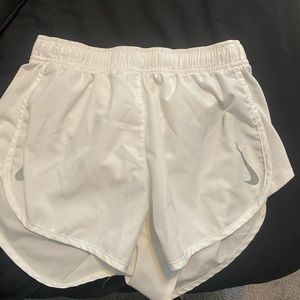 Girls white athletic shorts Nike